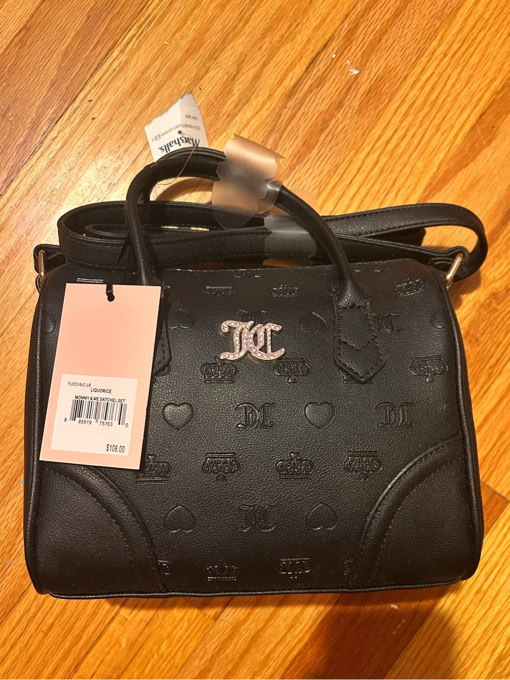 Juicy Couture Black Embossed Logo Satchel
